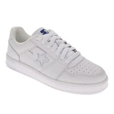 Starter Mens Lfs 1 Genuine Leather Casual Lace Up Sneaker Shoe In White