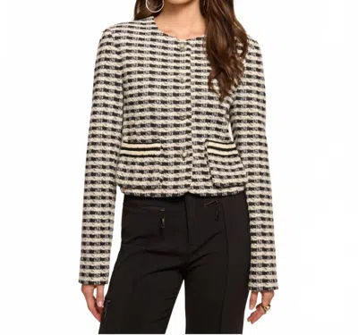 Ramy Brook Thomas Metallic Check Jacket In Black