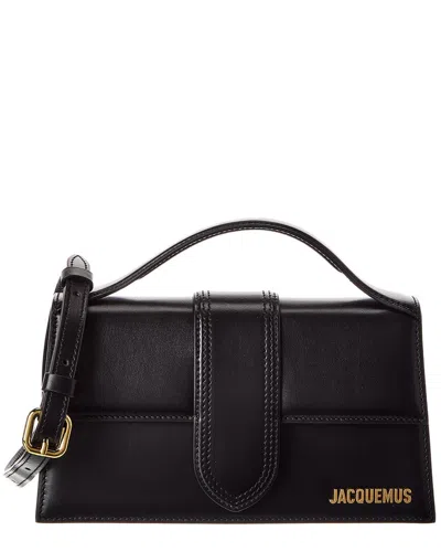 Jacquemus Bambino Large Leather Shoulder Bag In Black