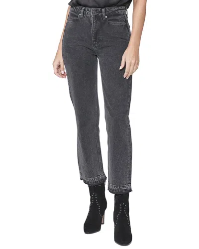 Paige Sarah Priscilla Destructed High Rise Vintage Straight Leg Jean In Black