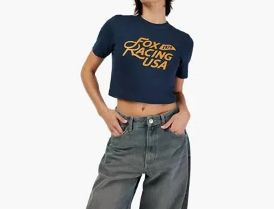 Fox Racing Usa Baby Tee In Midnight Blue In Blue