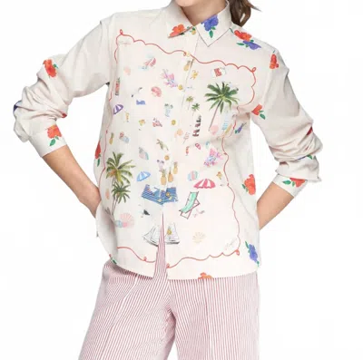 Vilagallo Isabella Beach Shirt In Multi In Neutral