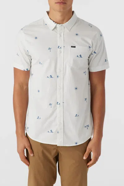 O'neill Quiver Modern Short Sleeve Woven Shirt In Natural In White