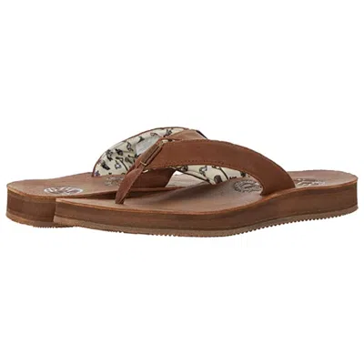 Freewaters Lady Dillon Sandals Women's Brown Leather Slip On Flip Flop Rhs5887 In Brown