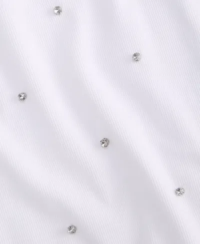 Inc International Concepts Women's Embellished Halter Tank Top, Macy's Exclusive In White