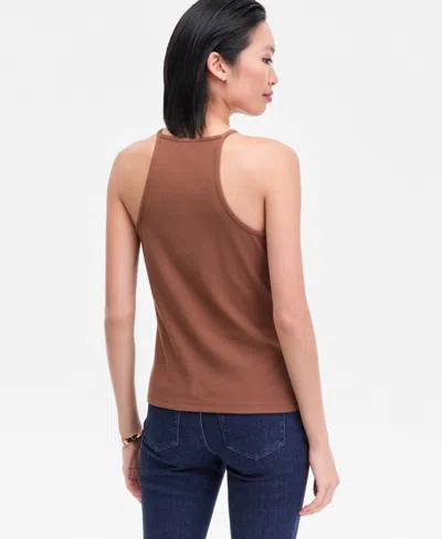 Inc International Concepts Women's Embellished Halter Tank Top, Macy's Exclusive In Brown