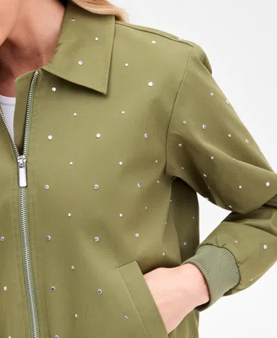 Inc International Concepts Women's Studded Utility Jacket, Macy's Exclusive In Green