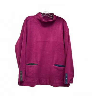 Wild Palms Women's Fleece Pullover Tunic In Cranberry In Purple
