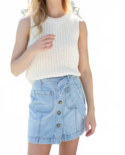 Marea Beach Textured Vest In Ivory In Multi