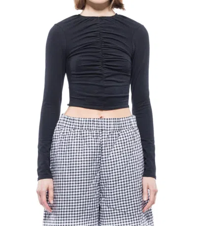 Toit Volant Totty Long Sleeve Top In Black In Black
