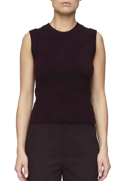 A.l.c Ian Sleeveless Sweater Top In Deep Plum In Brown
