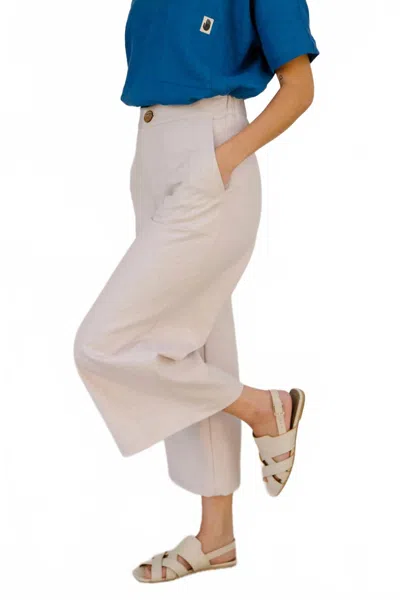Pamut Apparel Frankie Wide Leg Pant In Taupe Canvas In Neutral