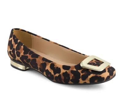 Andrea Women's Animal Print Ballet Flats 90671 In Black