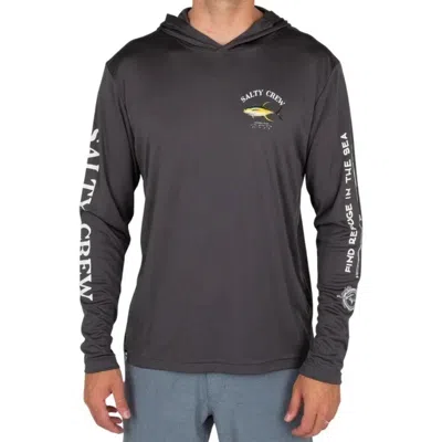 Salty Crew Ahi Mount Hood Sunshirt Men's Charcoal Gray Pullover Gbo1062 In Black