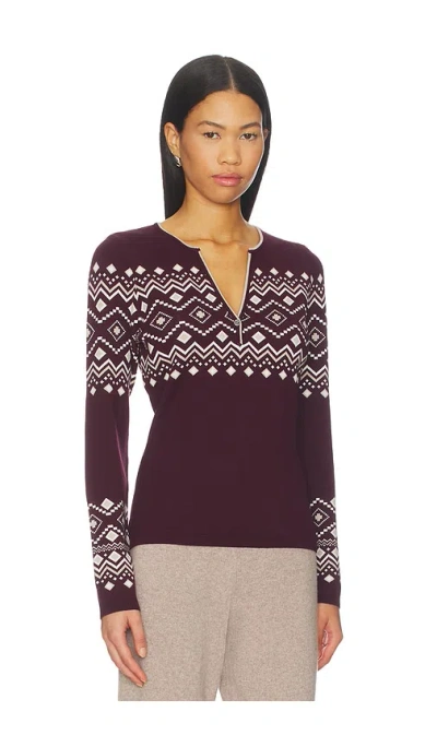 Alp N Rock Yvette Ii Henley Sweater In Burgundy