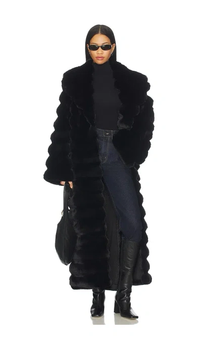 Adrienne Landau Chinchilla Full Length Coat In Black