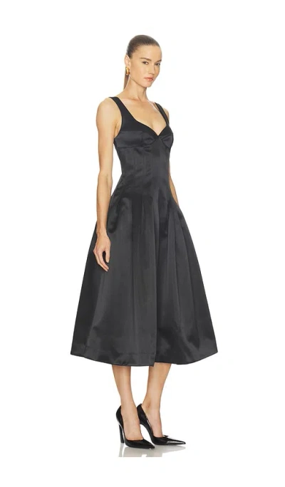 Nicholas Cory Corset Waist Midi Dress In Black