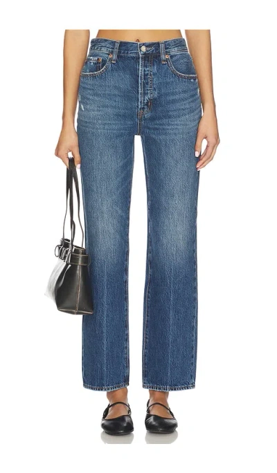 Pistola Cassie Super High Rise Straight Jeans In Blue