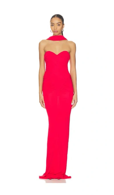 The New Arrivals By Ilkyaz Ozel Samsara Jersey Maxi Dress In Pink