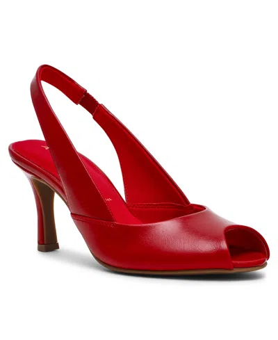 Anne Klein Jovi Slingback Peep Toe Pump In Red