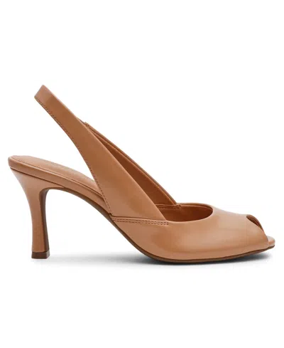 Anne Klein Jovi Slingback Peep Toe Pump In Brown
