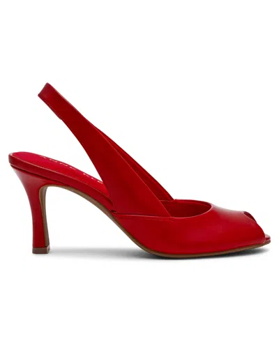 Anne Klein Jovi Slingback Peep Toe Pump In Red