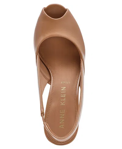 Anne Klein Jovi Slingback Peep Toe Pump In Brown