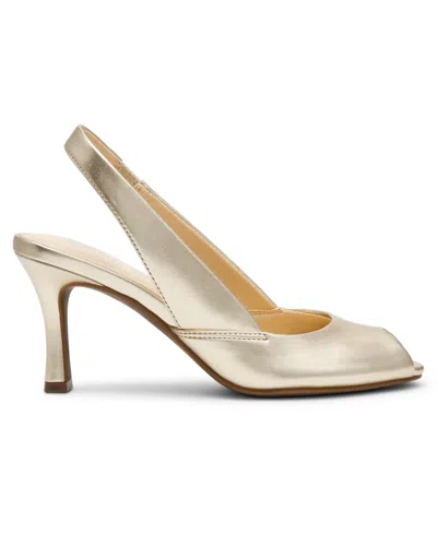 Anne Klein Jovi Slingback Peep Toe Pump In Gold