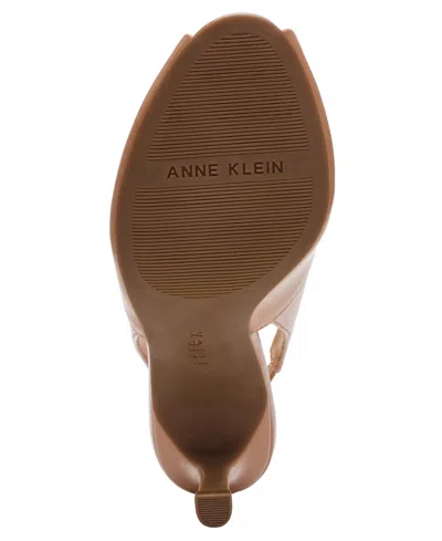 Anne Klein Jovi Slingback Peep Toe Pump In Brown