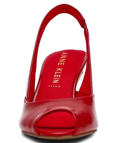 Anne Klein Jovi Slingback Peep Toe Pump In Red