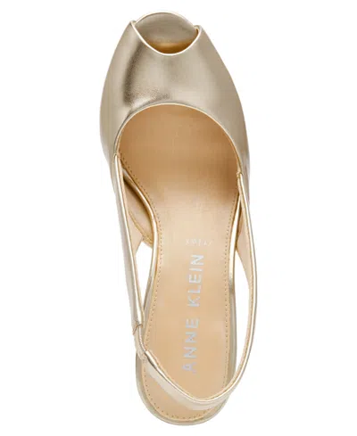 Anne Klein Jovi Slingback Peep Toe Pump In Gold