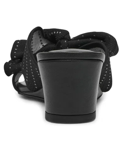 Anne Klein Dara Bow Wedge Slide Sandal In Black