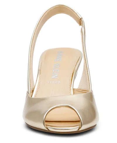 Anne Klein Jovi Slingback Peep Toe Pump In Gold