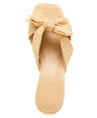 Anne Klein Dara Bow Wedge Slide Sandal In Brown