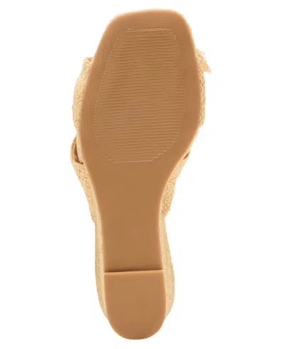 Anne Klein Dara Bow Wedge Slide Sandal In Brown