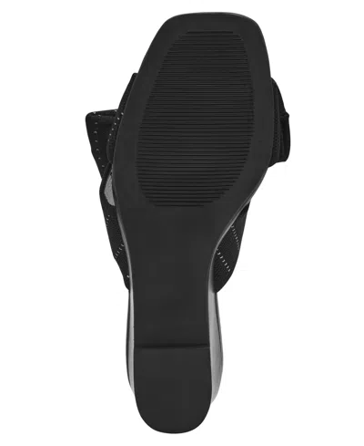Anne Klein Dara Bow Wedge Slide Sandal In Black