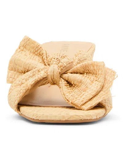 Anne Klein Dara Bow Wedge Slide Sandal In Brown