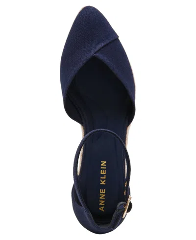 Anne Klein Wilmott Ankle Strap Espadrille Wedge Sandal In Blue