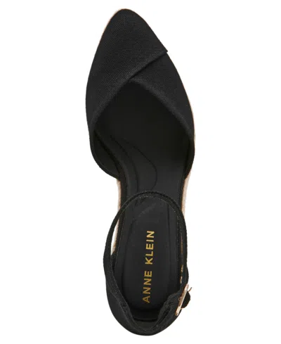 Anne Klein Wilmott Ankle Strap Espadrille Wedge Sandal In Black