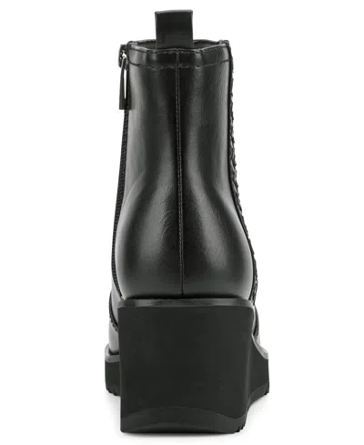Earth Women's Camryn Wedge Heel Casual Ankle Booties In Black