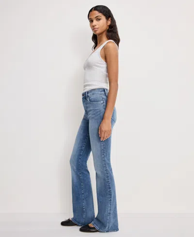 Good American Women's Slim Fit Mid-rise Flare Leg Jeans In Blue