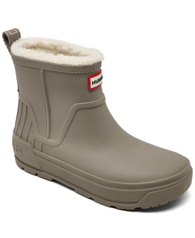 Hunter Women's Willa Insulated Waterproof Rain Booties From Finish Line In Brown