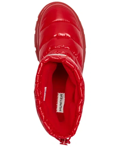 Hunter Women's Maribel Lug Sole Insulated Waterproof Snow Booties 10 Medium Red