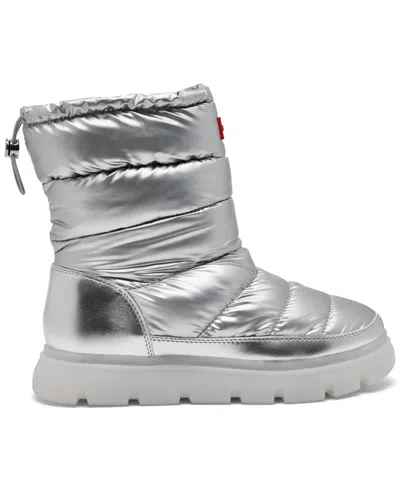Hunter Women's Maribel Lug Sole Insulated Waterproof Snow Booties 10 Silver In Multi