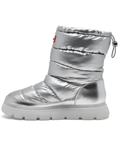 Hunter Women's Maribel Lug Sole Insulated Waterproof Snow Booties 10 Silver In Multi