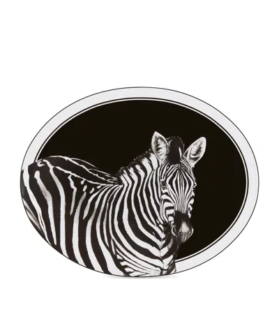 Dolce & Gabbana Casa Porcelain Zebra Serving Platter In Multi