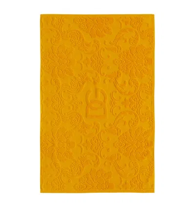 Dolce & Gabbana Casa Cotton Jacquard Bath Mat In Yellow