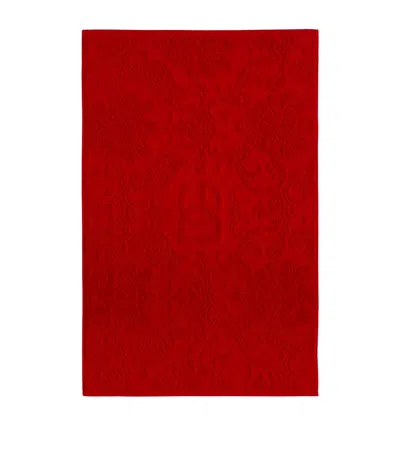 Dolce & Gabbana Casa Cotton Jacquard Bath Mat In Red