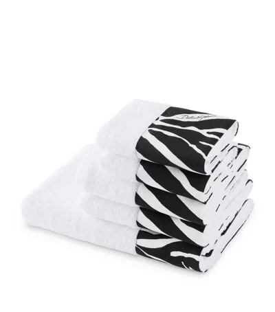 Dolce & Gabbana Casa Set Of 5 Cotton Zebra Bath Towels In Multi