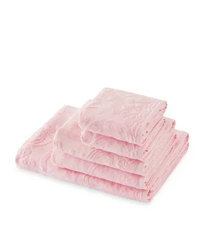 Dolce & Gabbana Casa Set Of 5 Cotton Jacquard Bath Towels In Pink